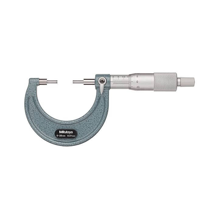 Panme Đo Ngoài Đầu Nhỏ Đo Rãnh Mitutoyo 111-115 (0-25mm/0.01mm)