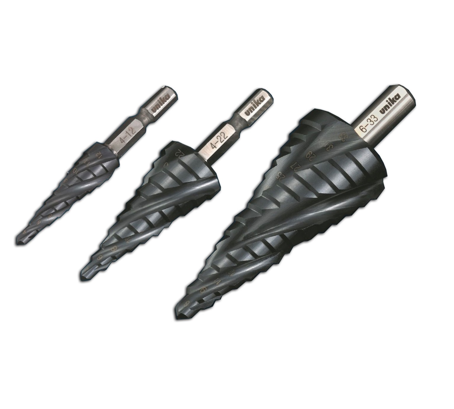 Mũi Khoan Tháp Unika SPQ-633ST (14 tầng, đường kính từ 6 -> 33mm) Mũi Khoan Tháp Unika SPQ-633ST (14 tầng, đường kính từ 6 -> 33mm)