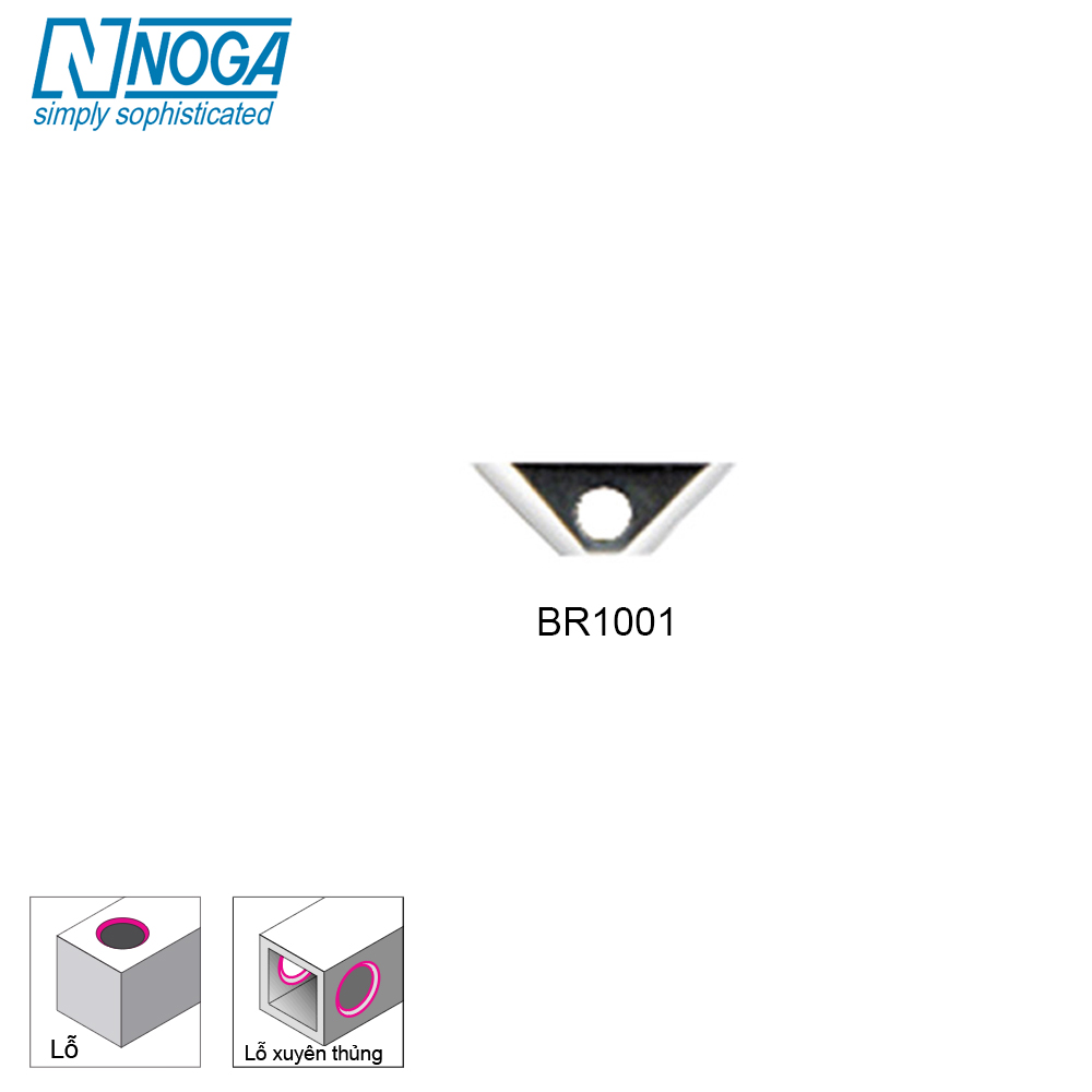Lưỡi Dao Vát Mép Lỗ 2 Chiều Noga BR1001 (Loại Nhỏ R1)