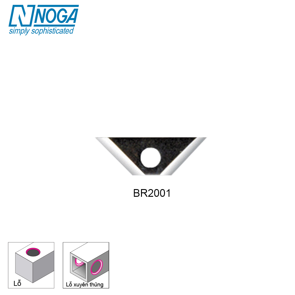 Lưỡi Dao Vát Mép Lỗ 2 Chiều Noga BR2001 (Loại Nhỏ R2)
