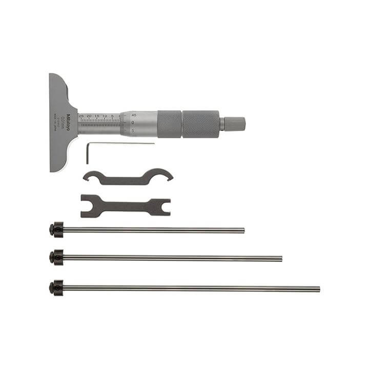 Panme đo sâu Mitutoyo 129-110 0-75mm/0.01mm (Đế đo 63.5mm)